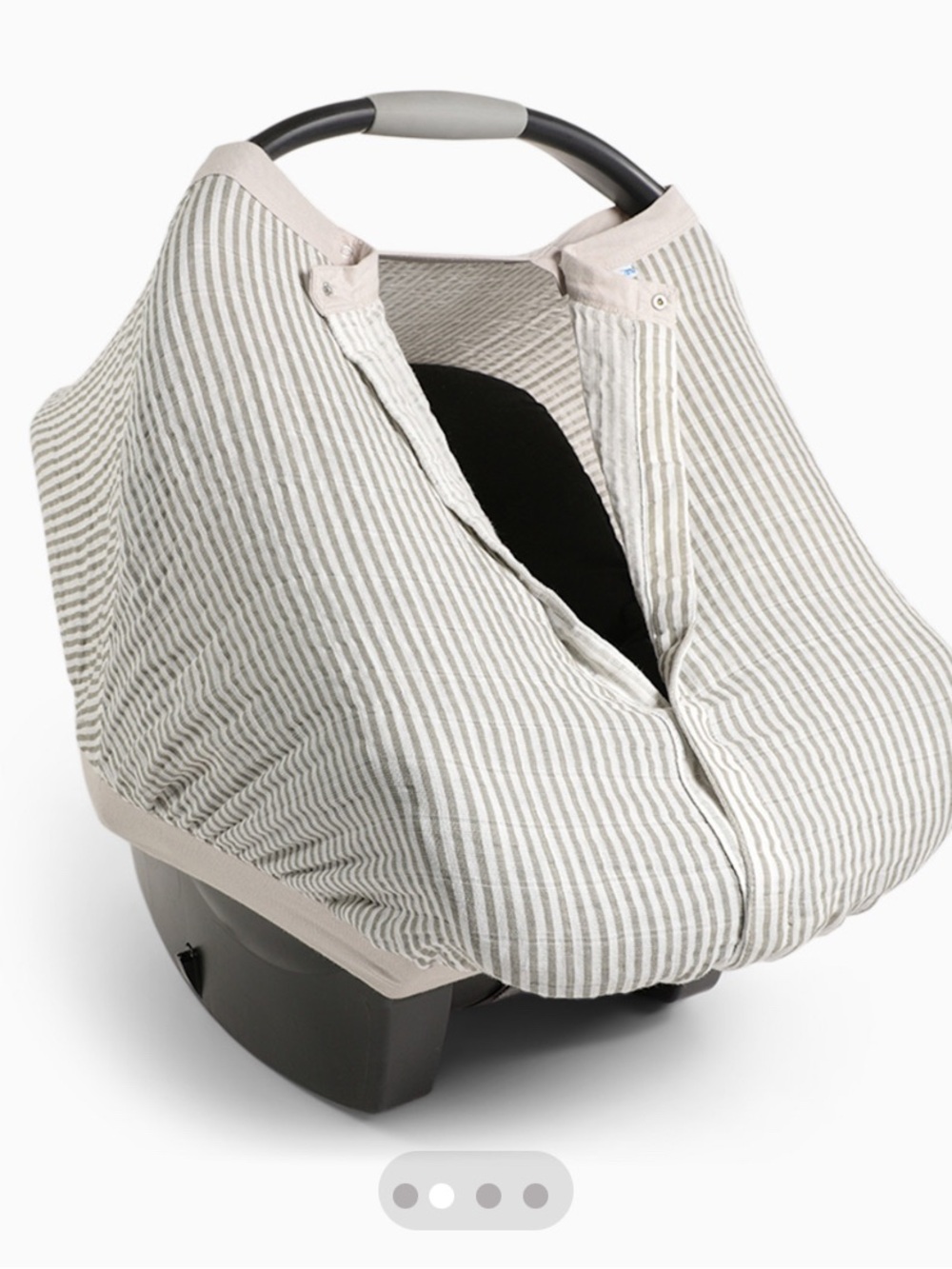 Little Unicorn Grey Striped Cotton Muslin Baby Car Seat Cover